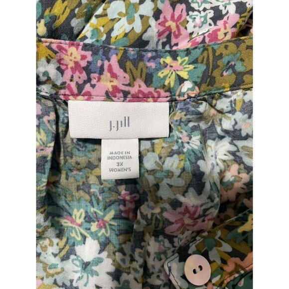 J. Jill Size 3X Top Blouse Plus Sized Floral Tunic Long Sleeve - Picture 7 of 9